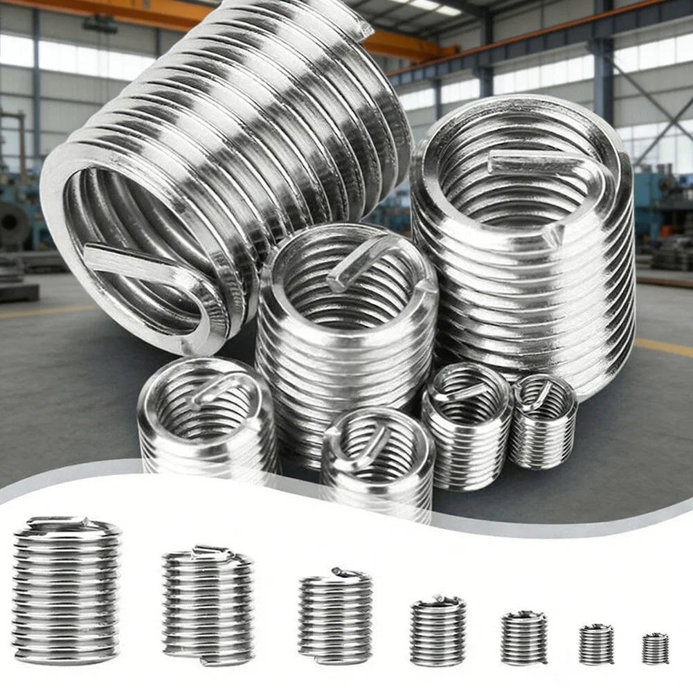 Wire Thread Insert Kit Stainless Steel 304 Grade 60pcs Threaded Sleeve Set Compatible with For M3 M5 M6 M8 M10