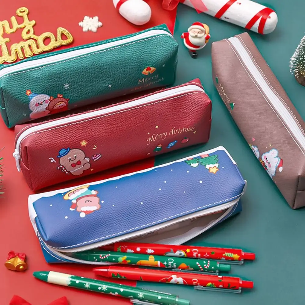 Stationery School Supplies Gingerbread Man Girl Children Student Gift Cartoon Pencil Case Christmas Pencil Bag Storage Bag