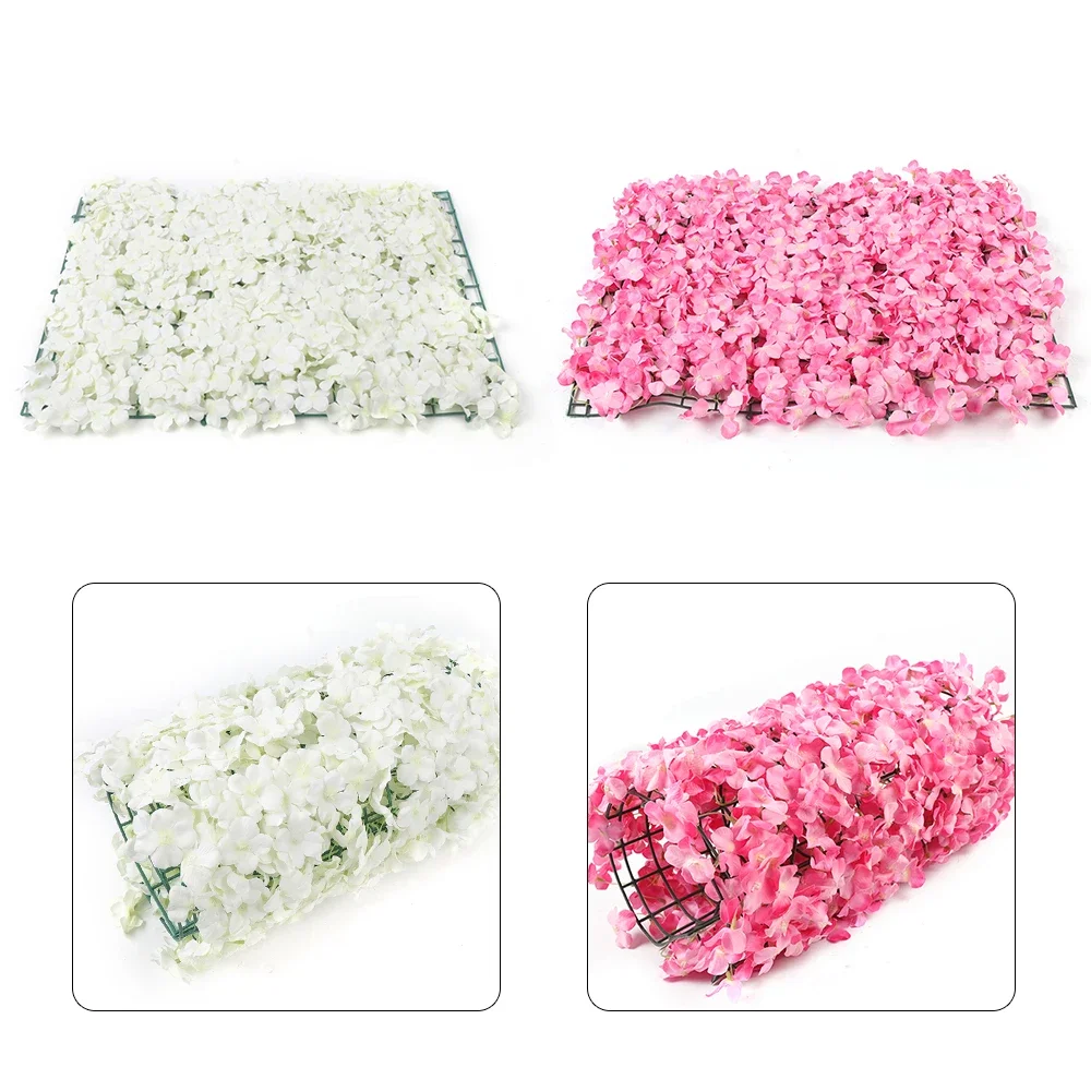 =10/20 Flower Panels Artificial Flower Wall Panel,Pink/White Flower Backdrop Wall For Home Party Wedding Christmas Festival