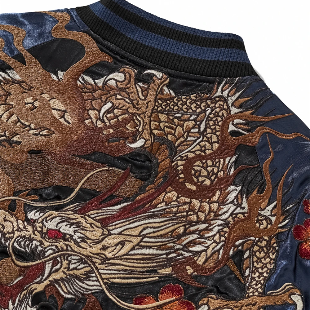 Hip Hop Chinese Dragon Embroidered Red Baseball Jacket Coat 2025 Men Motorcycle Jacket Streetwear Harajuku Clothing Autumn