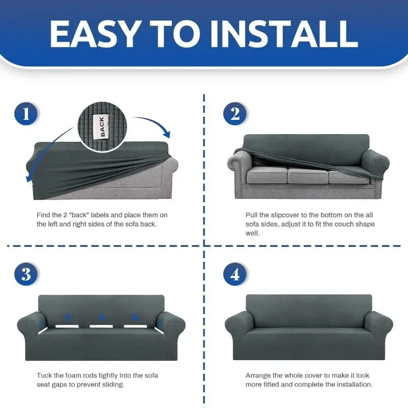 1/2/3/4 Seater Stretch Slipcover Sofa Elastic Cover Jacquard Slipcover Covers for Couch L Shape Sofa 2024 Living Room
