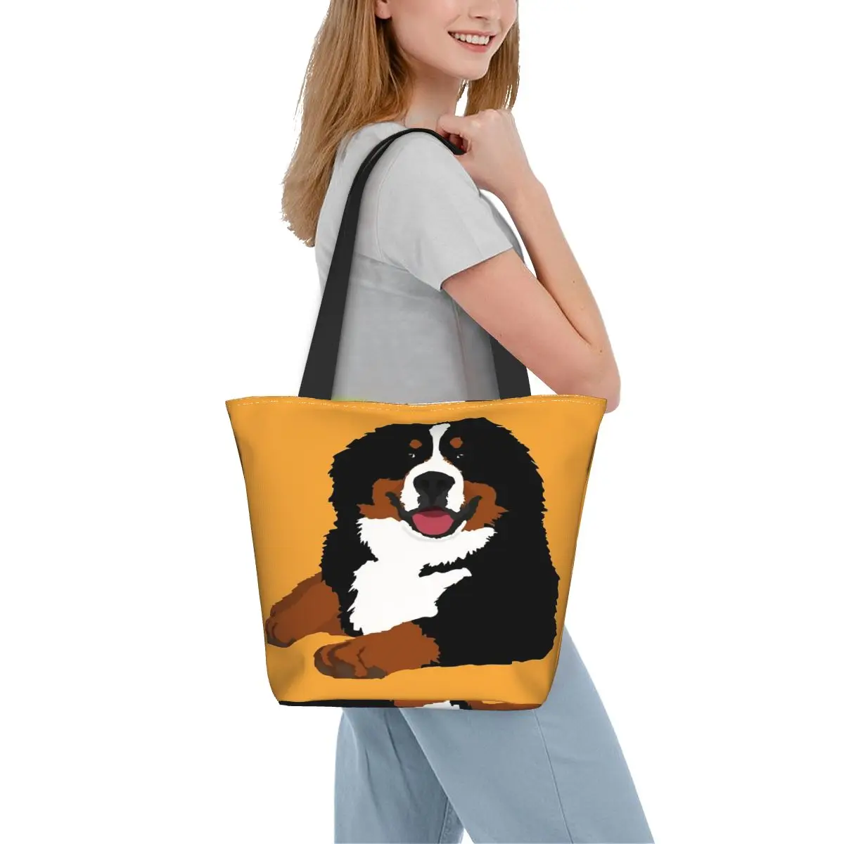 Bernese Berg Hond Casual Schouder Draagtas Grote Capaciteit Zak Met Ritssluiting Voor Het Reizen Van Halloween Cadeau