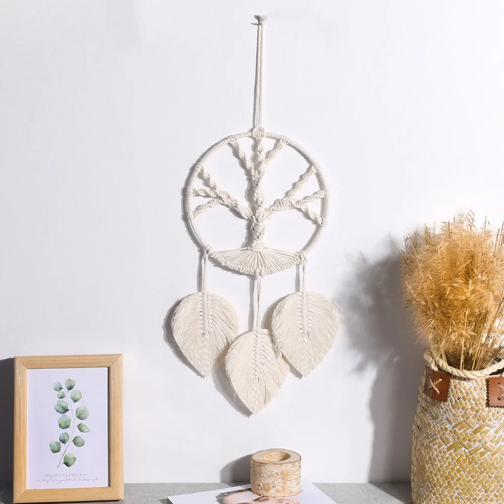 Boho Tree of Life Macrame Dreamcatcher,Hand Woven Wall Hanging,Premium InsAesthetic Wall Decor for Nordic Bedroom&HomeDecoration