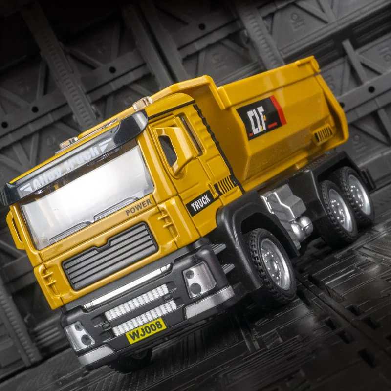 

1:50 Scale Tipper Truck Alloy Diecast Toy Model Dump Engineering Transport Truck Sound Light Pull Back Collection Gifts For Kids