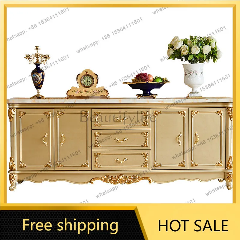 PJ European side cabinet solid wood storage high cabinet entrance