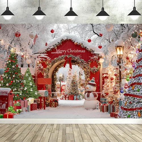 Imagen 2 del producto Fondo de Navidad con estampado de rocío, pancarta, tema de chimenea, árbol de Navidad de invierno, decoración interior, foto de retrato de fiesta familiar