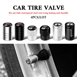 4Pcs Car Metal Wheel Tire Valve Caps Cover Accessories For Volkswagen Golf 4 mk5 Passat b8 b5 VW Sharan Polo GTI Tiguan R Line