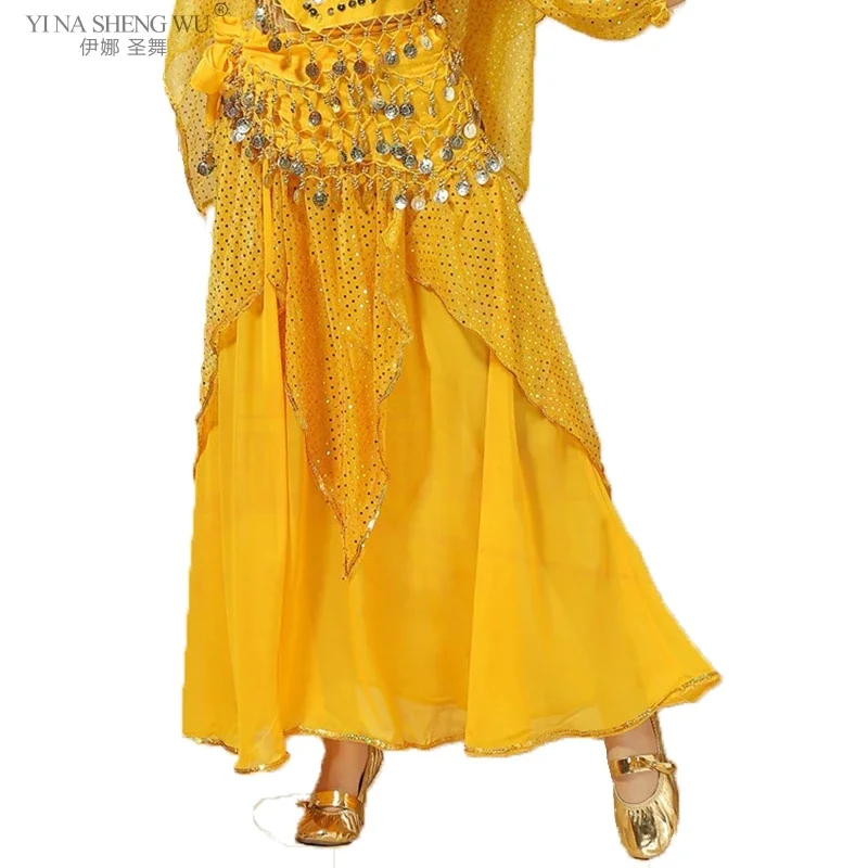 1pc Erwachsene Einfarbig Bauchtanz Rock Frau Chiffon Split Sexy Gypsy Spanisch Flamenco Orientalischen Ethnischen Leistung Rock Nur