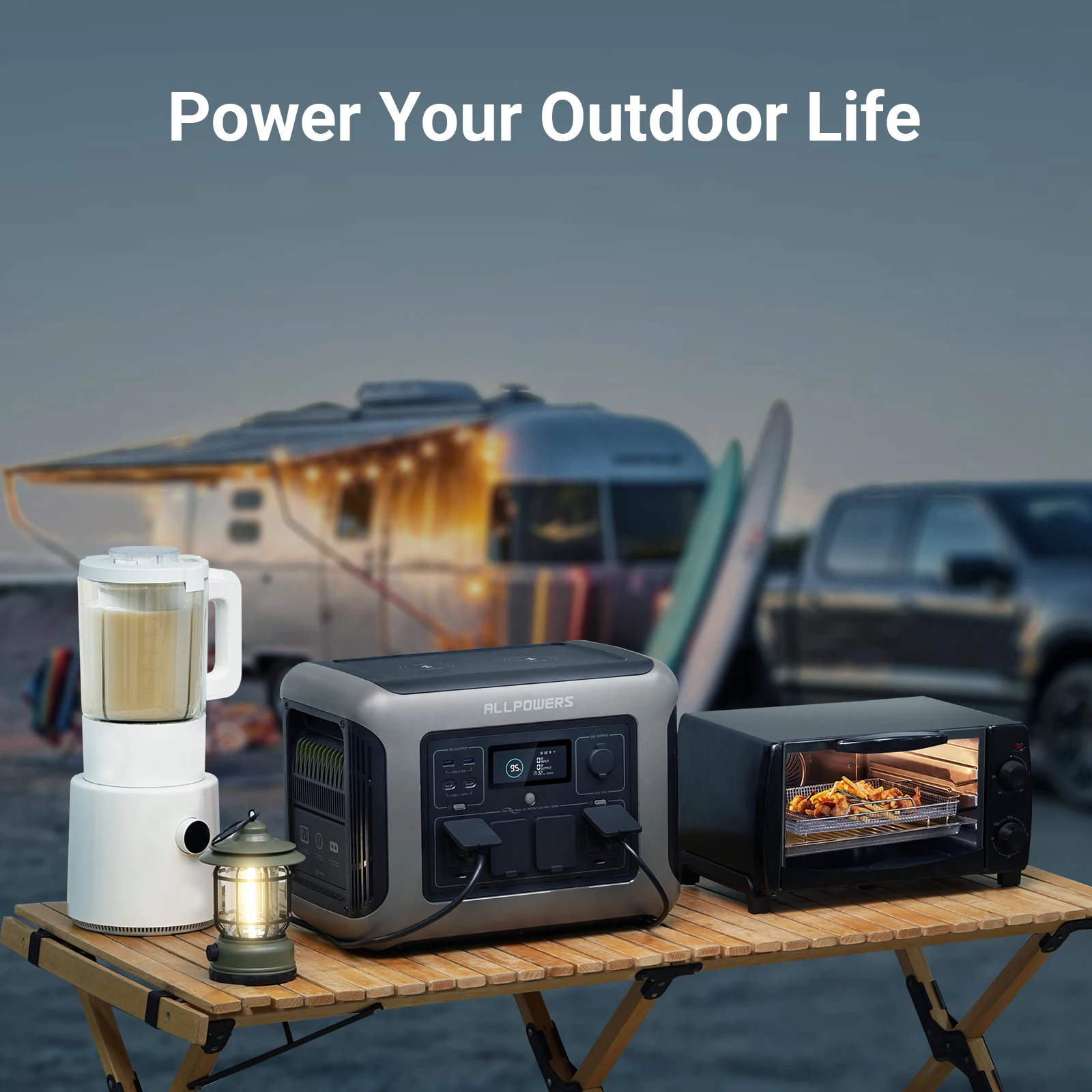 

ALLPOWERS R1500 Portable Power Station 1152Wh LiFePO4 Battery 1800W (3000W Peak) AC Output Solar Generator for Outdoor Home Use