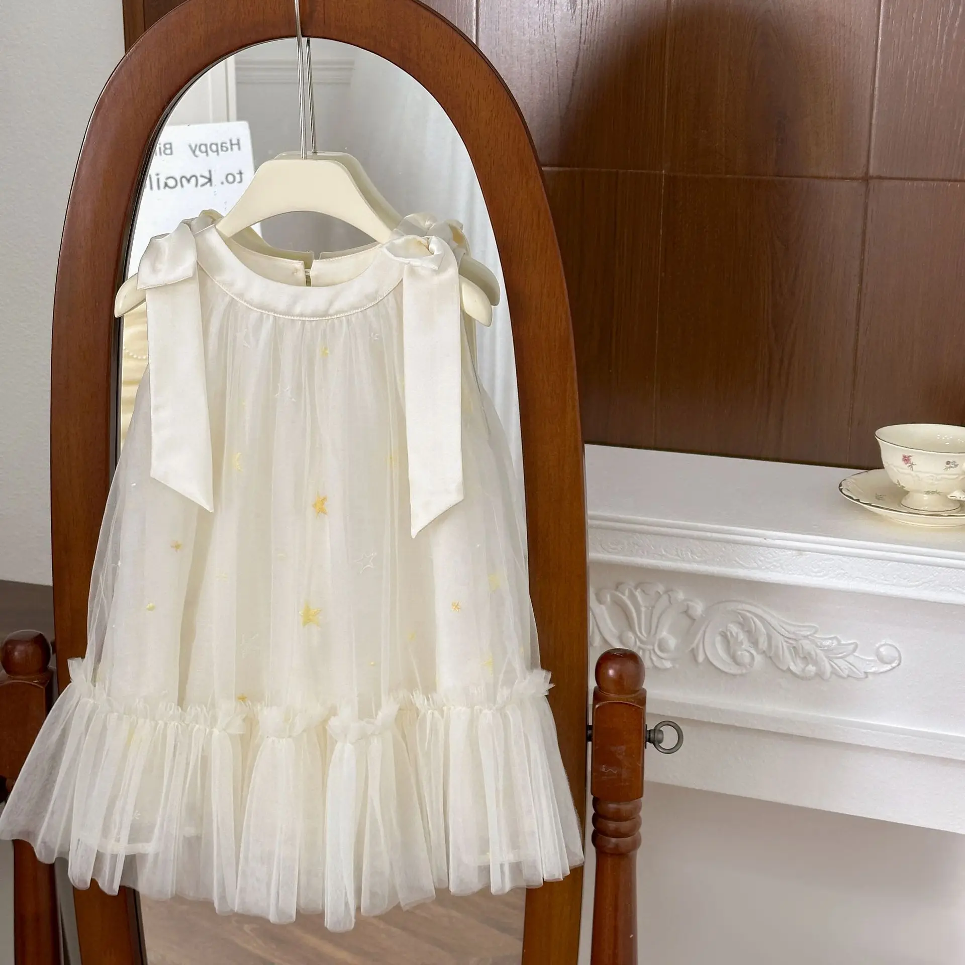 Korean version children's clothing girls' summer sleeveless dress 2026 new summer style shawl princess dress