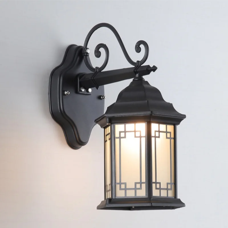 

Уличный настенный светильник из стекла, черный, для сада, отеля, дома, двора, прихожей, водонепроницаемый