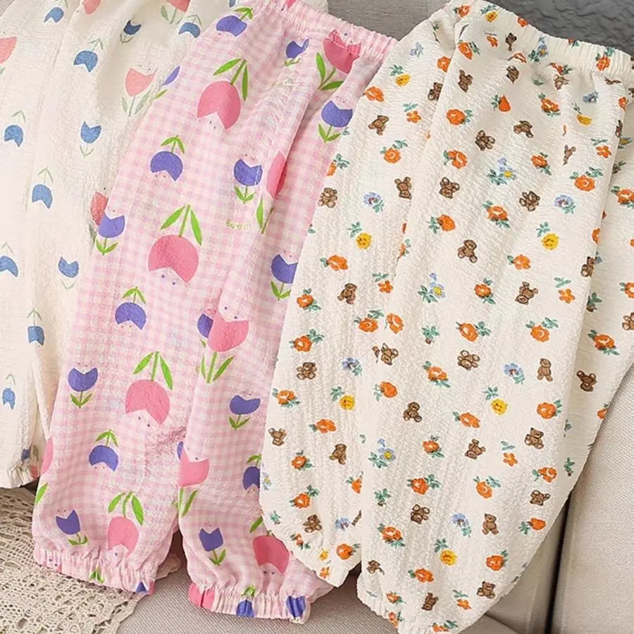 Children's Clothing Summer Korean Mosquito Repellent Pants 2023 Cartoon Western-style Boyand Girl Treasures Pants Sleeping Pants