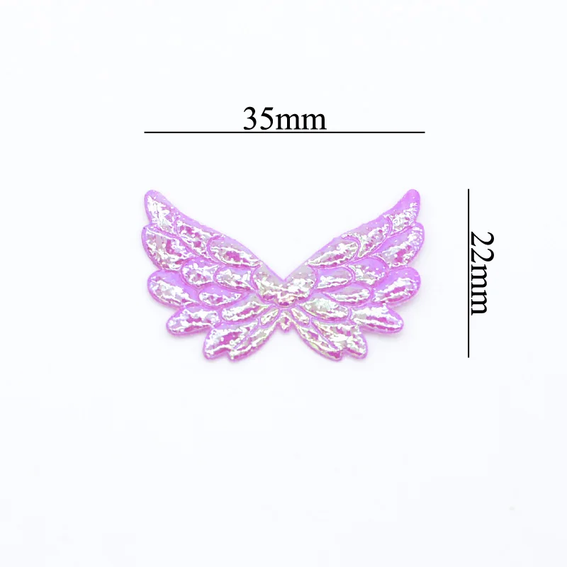 50Pcs/lot Glitter AB Colors Angel Wing Appliques Double Side Iridescent Fairy Wing Patches for Crafts Headwear Bowknot Decor