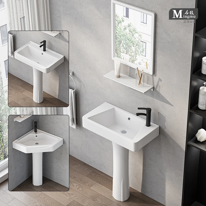 

Column basin Ceramic washbasin Bathroom Small wash basin Integrated