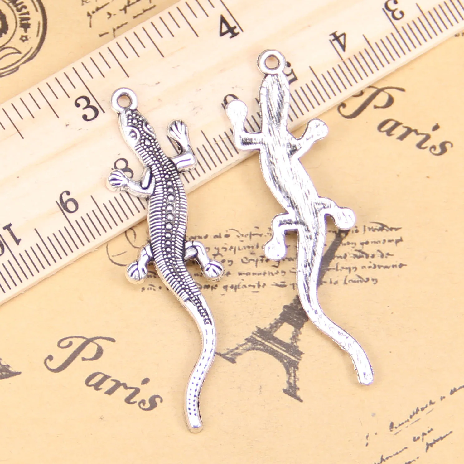 38pcs Jewelry Charms lizard gecko 56x15mm Antique Silver Plated Pendants Making DIY Handmade Tibetan Silver Jewelry