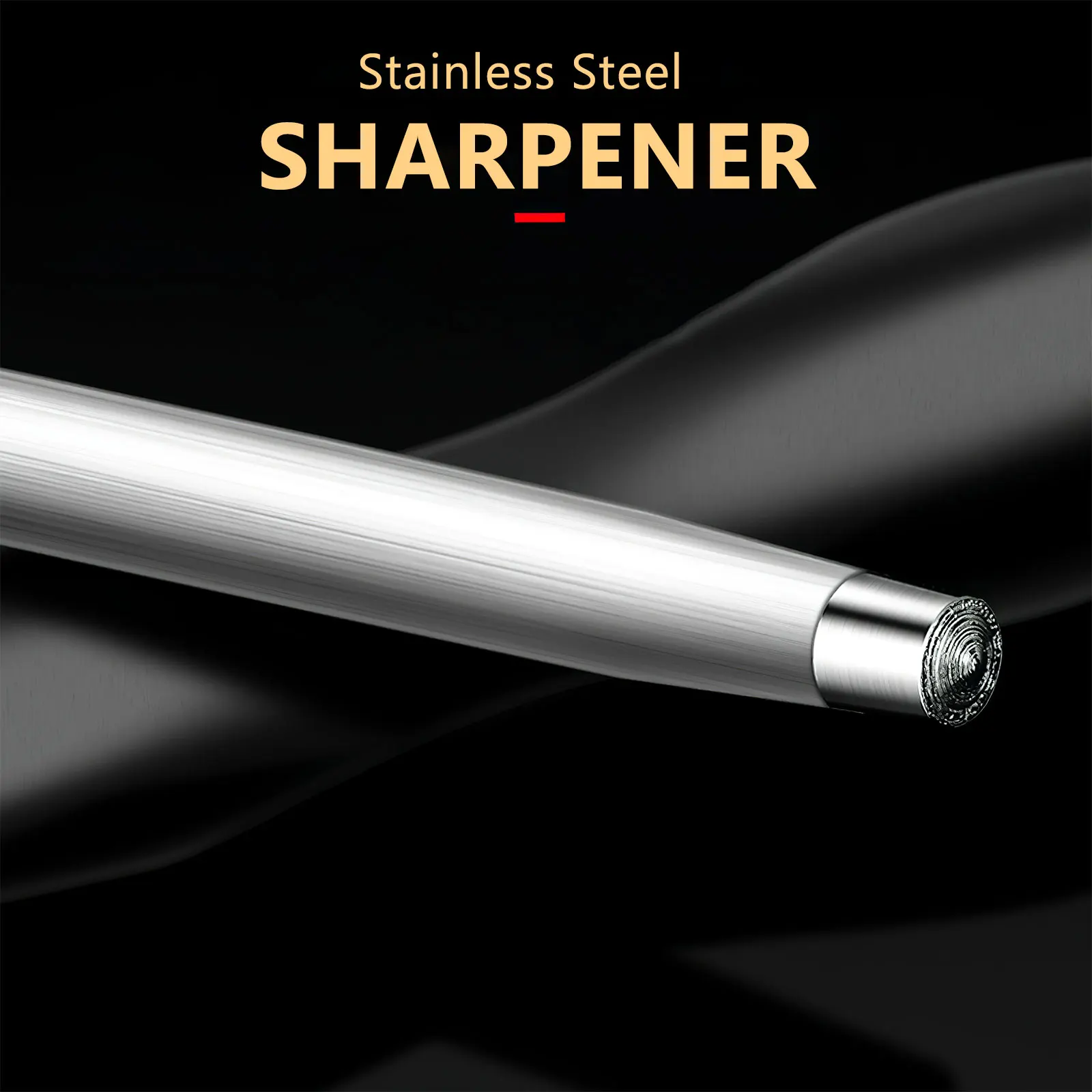 

Stainless Steel Knife Sharpener Handheld Cutter Honing Rod Kitchen Gadget with Excellent Durability High Efficiency Sharpening