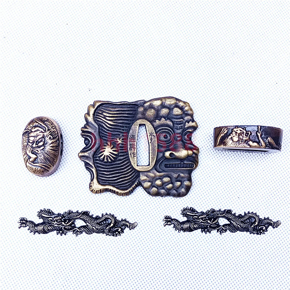 Alloy Parts Tsuba Handguard Guard Fuchi Menuki Kashira For Japanese Real Japan Samurai Katana Sword Fittings Very Nice New