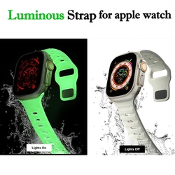 Strap for Apple Watch 45 49 42 41 44 40 38mm Luminous Glow Bracelet for Apple Watch 45mm Series 8 for iWatch Ultra 8 7 6 5 4 SE