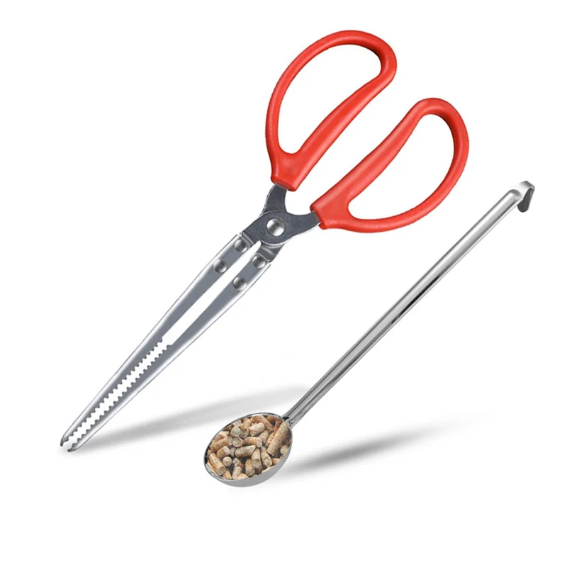 AT05-pinzas para chimenea, juego de agarrador de Metal de pellets para Mesa de estufa individual/XL, Mini herramienta de cuchara para leña de mesa