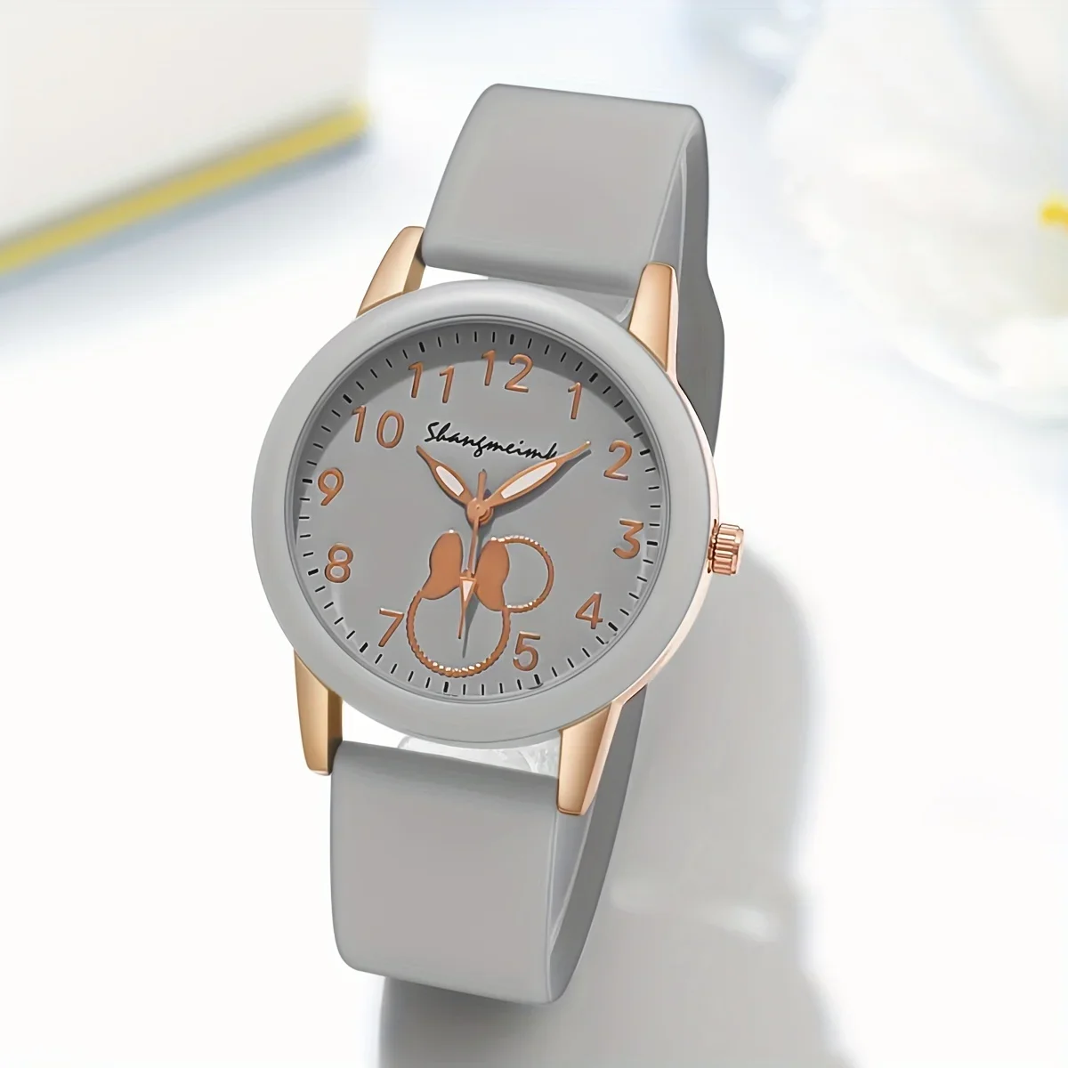 Jam Tangan Wanita Tali Silikon Warna Permen Modis Jam Tangan Kuarsa Anak Perempuan Penunjuk Bulat Kasual Reloj Mujer