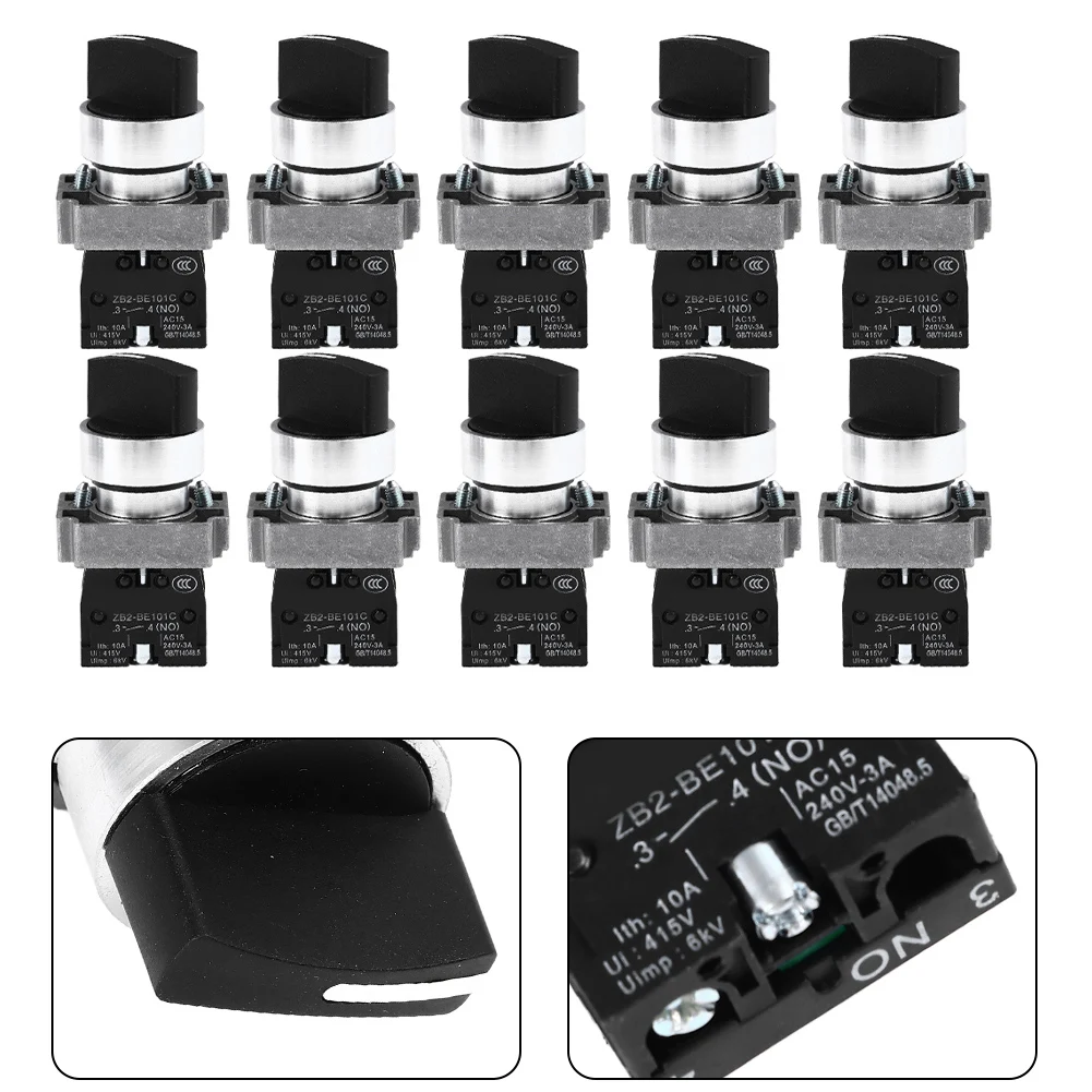 

10 Unit XB2-BD33 Rotary Switch Three Position Type for Integration into Control Panels and Electronic Assemblies