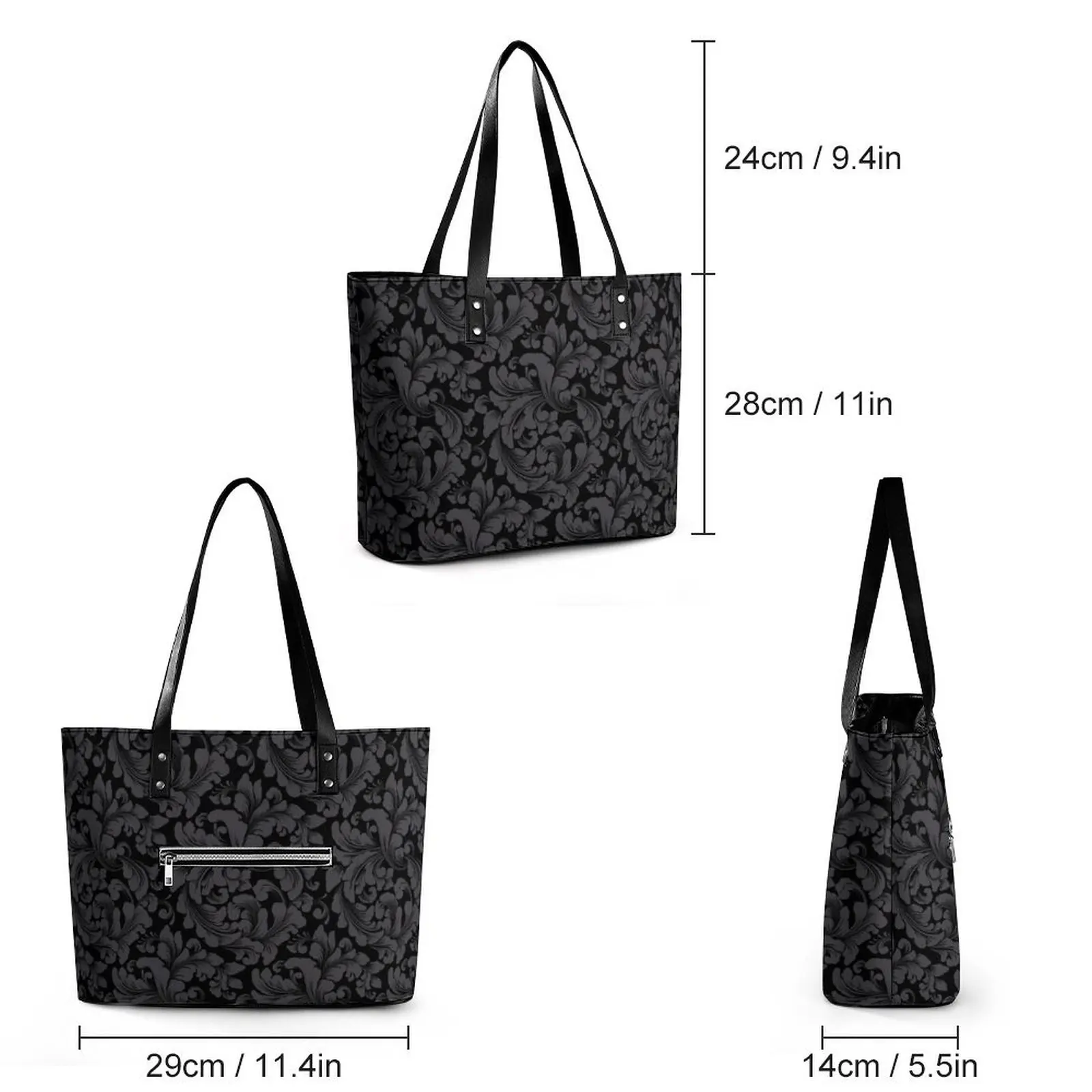 Abstract Flower Handbags Luxury Vintage V-Versaces PU Leather Shoulder Bag Female Office Tote Bag Belt Aesthetic Shopper Bags