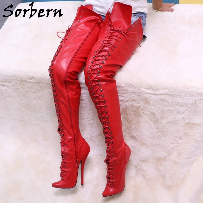 

Sorbern 80Cm Crotch Thigh Boots Unisex Ballet High Heel Stilettos Long Boot Women Fetish Crossdresser Custom Shaft Length