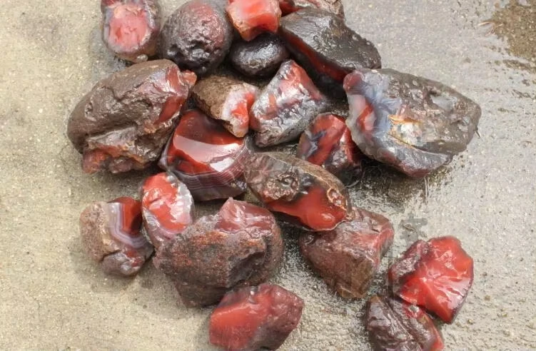 100g Ágata marrón roja africana Piedra de medio nodulo Gema sin cortar áspero