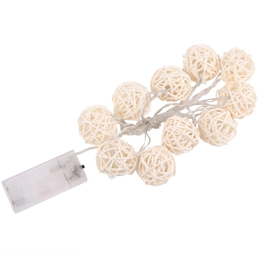

LED Rattan Hollow Globe String Lights 1.5m Powered Warm White Illumination for Home Wedding Event Tent Pergola