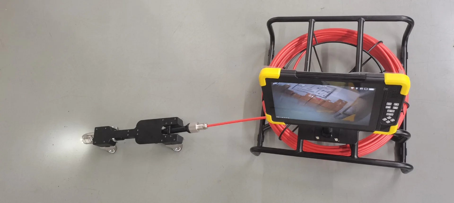 Push rod cart crawling 360 degree rotating pipe endoscope 4K 5 million municipal pipe detector