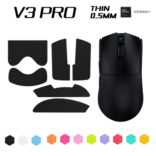Imagen 2 del producto Pegatina de ratón para Viper V3 Pro/velocidad extrema antideslizante para juegos, cinta adhesiva de agarre para ratón, absorción del sudor, cuero de 0,5mm hecho a mano