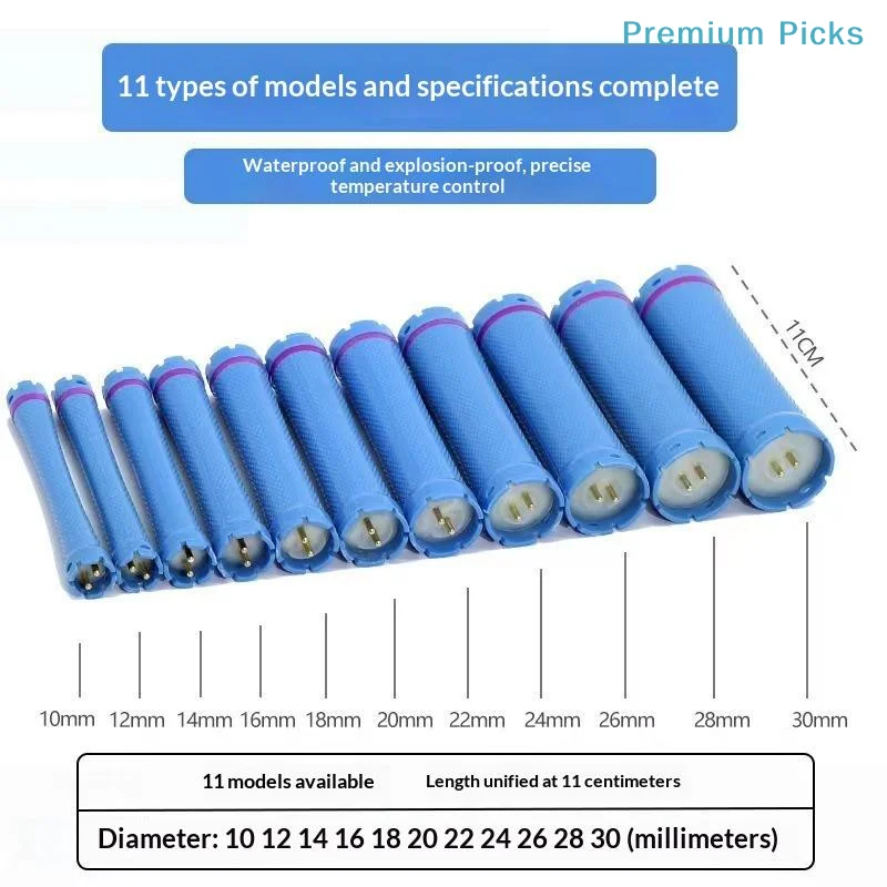 portableDigital 24V Electric Hair Perm Rods 110mm Heated Curlers Bars Anti-scald Design for Home DIY Hair Styling Use