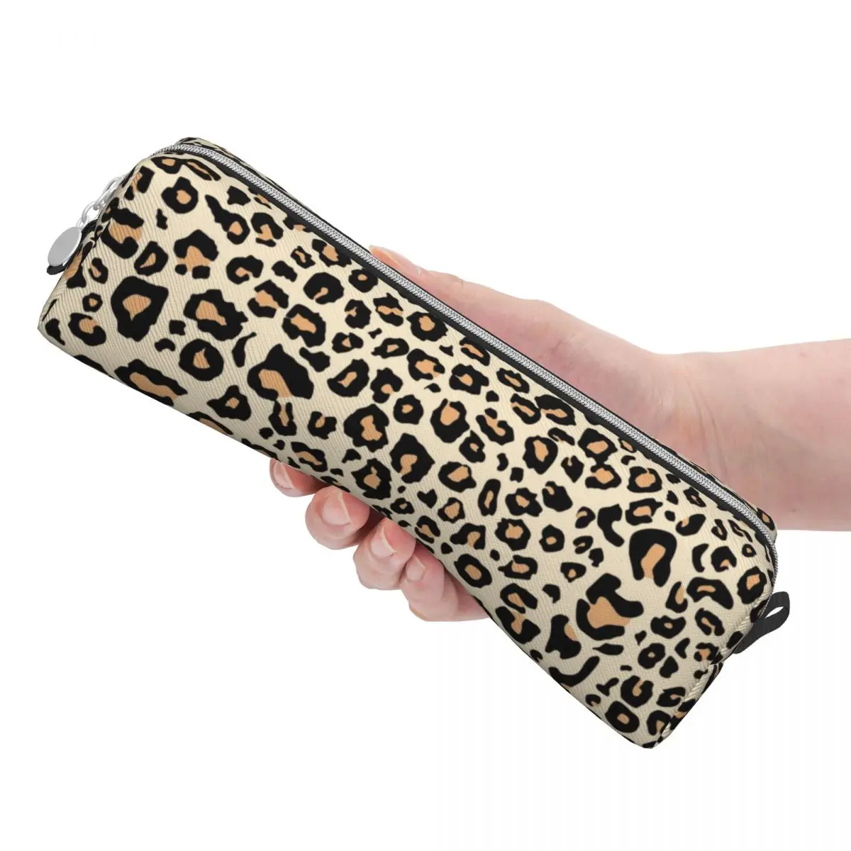 Imagem -03 - Leopardo Animal Print Lápis Cases Grandes Gatos Spot Pencilcases Pen Holder para Estudante Grande Capacidade Bolsas Escritório Presente Papelaria