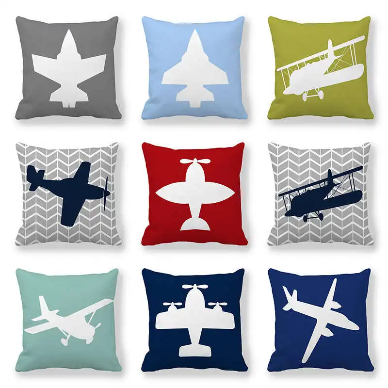 

Cartoon Plane Pillowcase Funny Gift Airplane Pillow Case Boy Children Room Decoration Decorative Pillows Interior for Home Decor