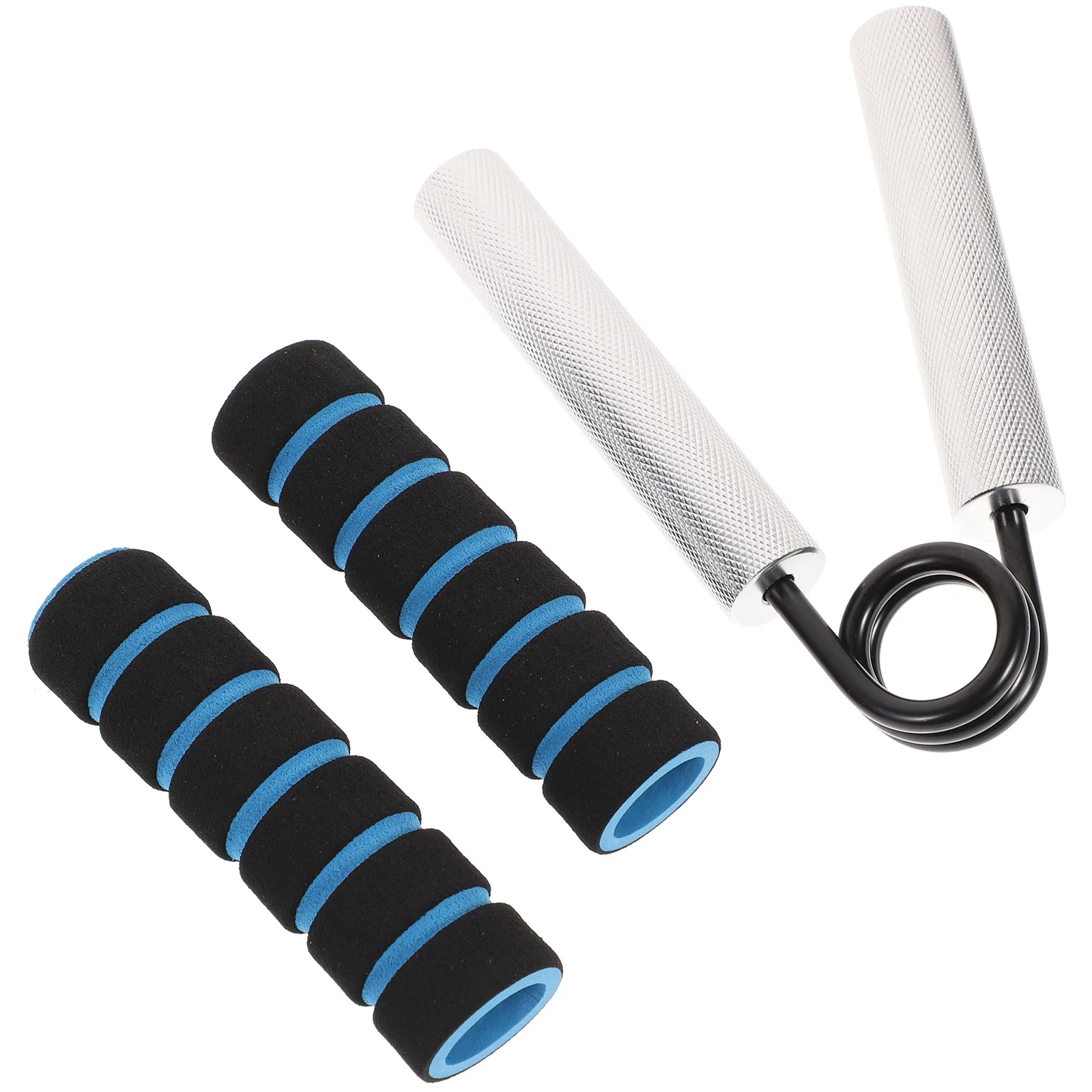 قضيب ألومنيوم مريح بمقبض يدوي 50 رطل مع غطاء واقٍ لتدريب المقاومة القصوى وتحسين قوة الذراع