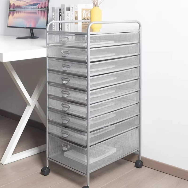 

Industrial Style Office File Cart Under Desk Storage Cabinet for A4 A3 Documents MultiLayer Metal Drawer Organizer Filing System
