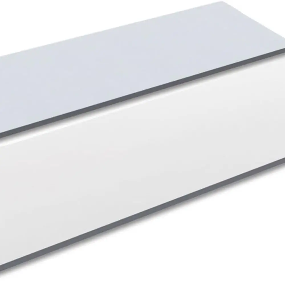 Laminate Table Top, Rectangular, 71.5w X 23.63d, White/Gray