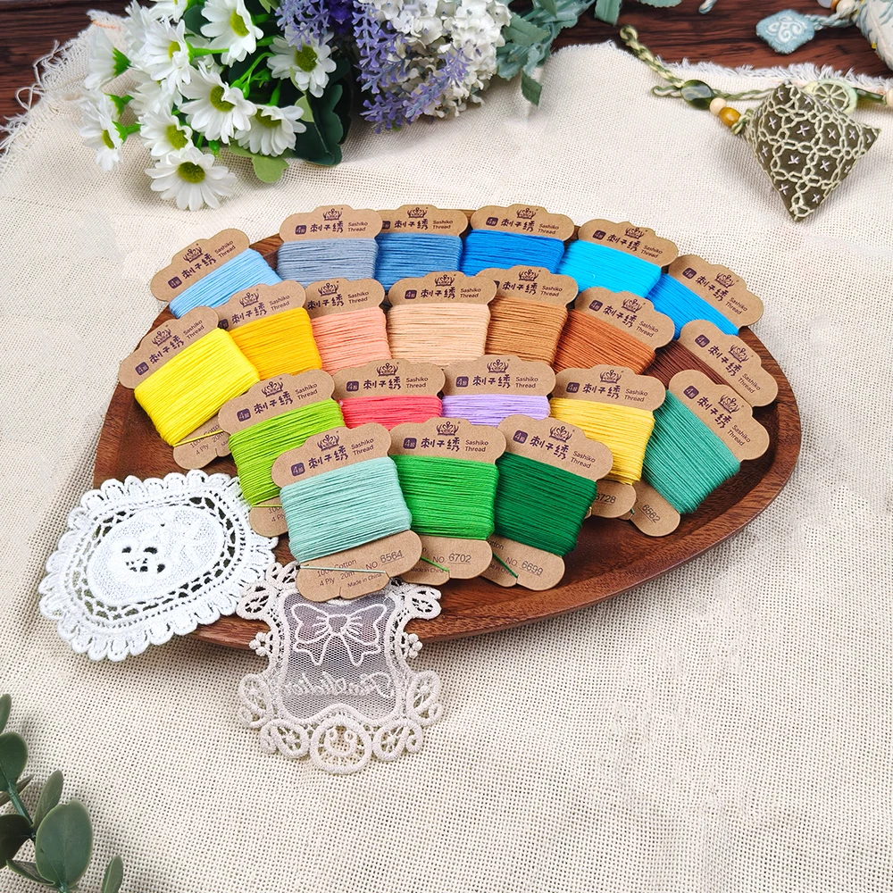 32 Colors Sashiko Thread 100% - Embroidery Floss Thread 评论和价格