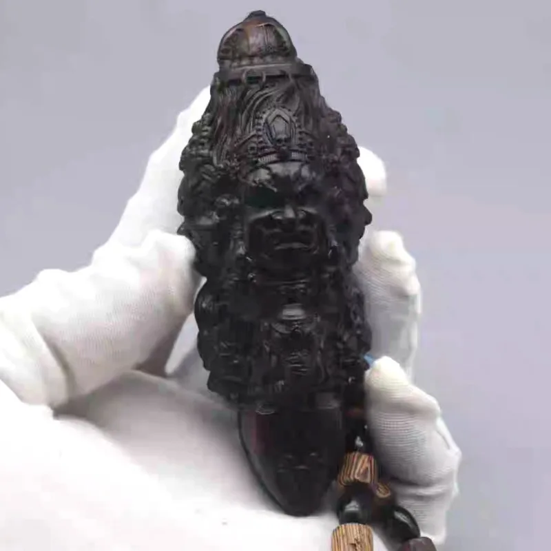 Hand-Carved Premium Agarwood Mahakala Vajra Phurba - 3.5
