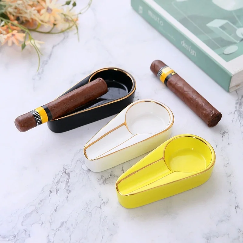 

Cigar Ashtray Fashion Portable Cigar Smoking Accessories Single Slot Ceramic Cigar Ashtray Gift for Boyfriend Husband