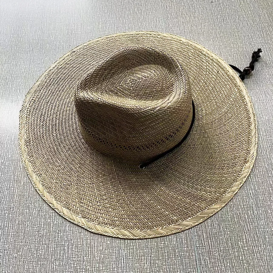 Fashion mat grass original edge woven large brim sun hat, male and female adult beach hat straw hat