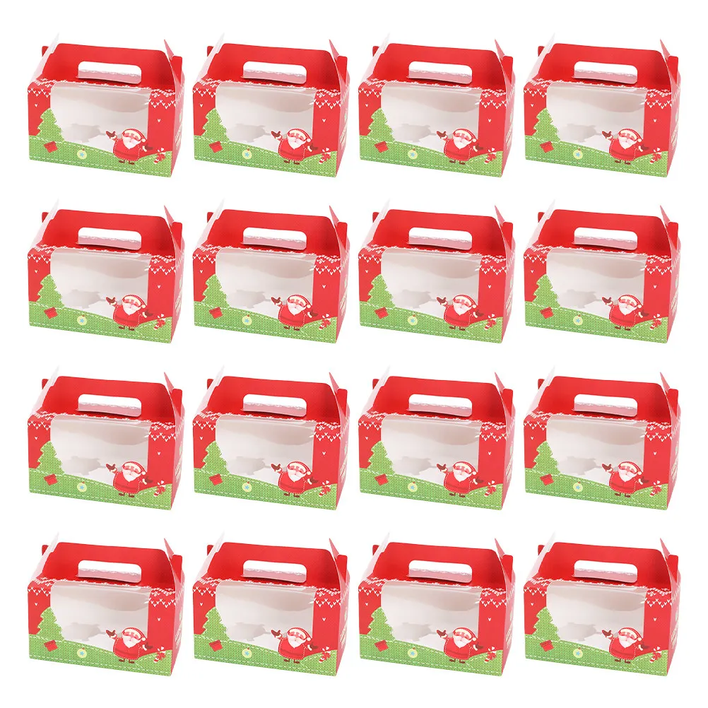 20Pcs Premium Food-Grade Paper Cupcake Boxes with Clear Plastic Window and Secure Insert for Birthday Wedding Christmas Party
