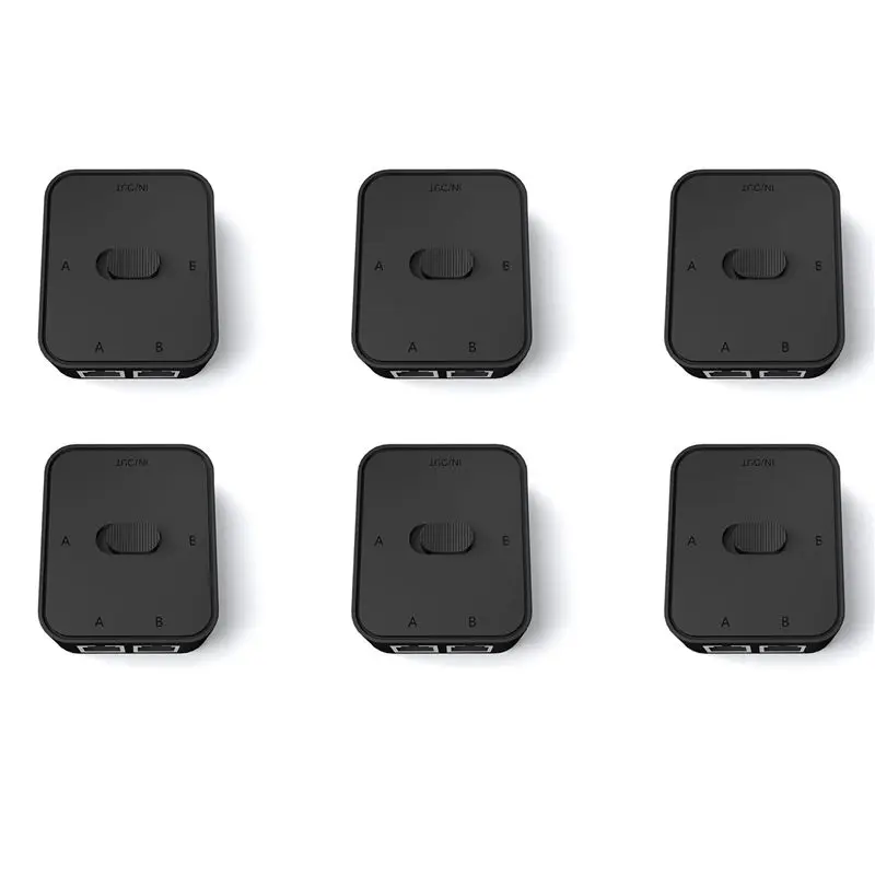 QWE-6X 2 Port RJ45 LAN CAT6 Network Switch Selector 1000Mbps 2In1 Out/1 In 2 Out Internal External Network Switcher Splitter