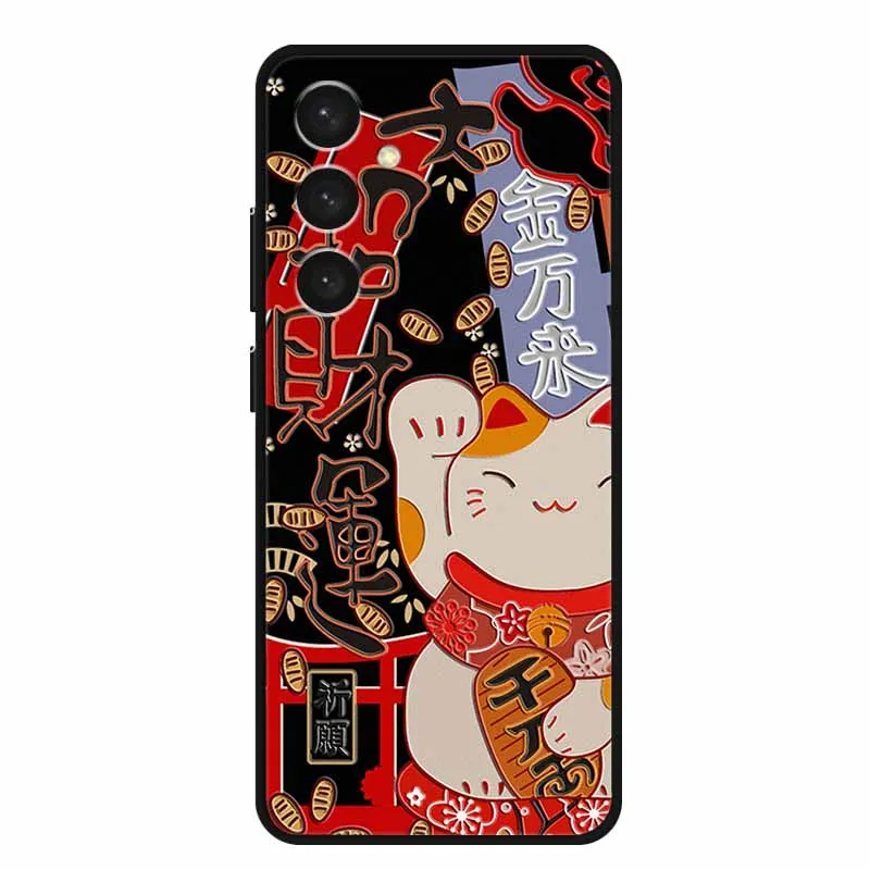 For Samsung Galaxy M14 4G Case 3D Relief Emboss Shockproof Black Silicone Soft Back Cover Case For Samsung M15 A55 5G Case Funda