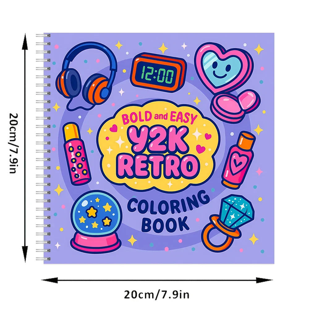 Easy Retro Coloring Book for Adult Colouring Book, Birthday Day Gift, Back to School Supplies, Adults Cute Drawing Book