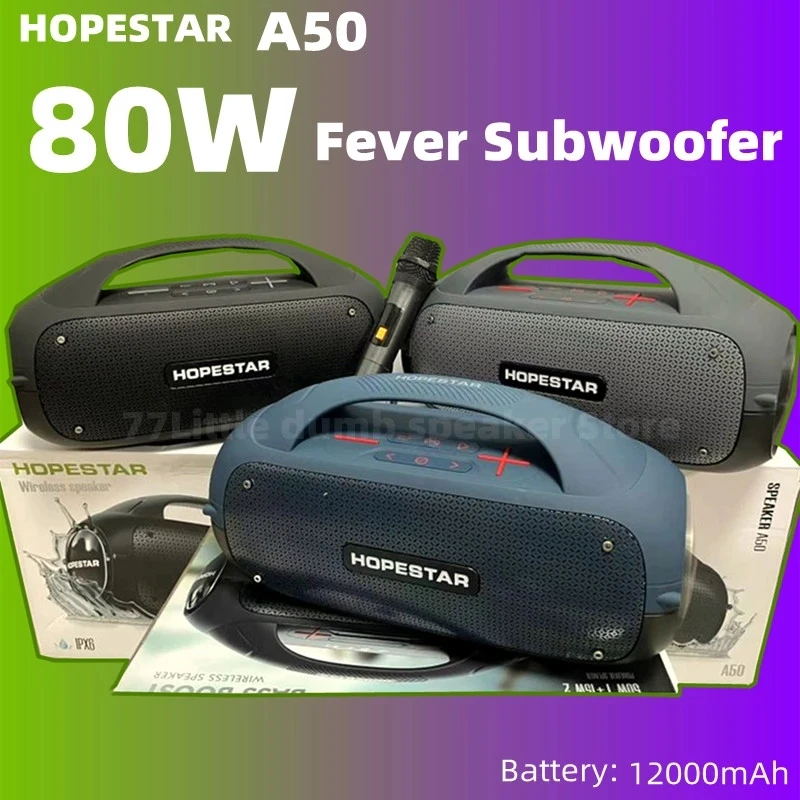 High Quality Big Power Bass Box Portable Outdoor Waterproof Blu Tooth Speaker With Microphone A50