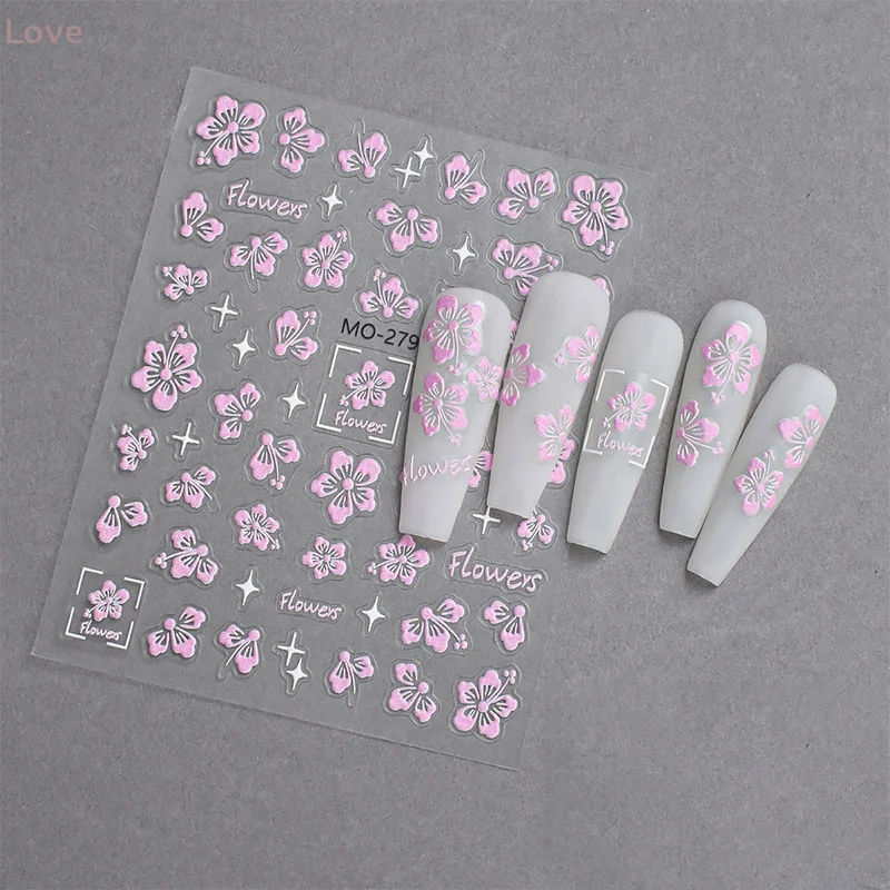 [L&P] زهرة شكل مسمار ملصق تعزيز لاصق 5D مجسمة شخصية صالون الأظافر لتقوم بها بنفسك عشاق الأظافر وعازفي الأظافر