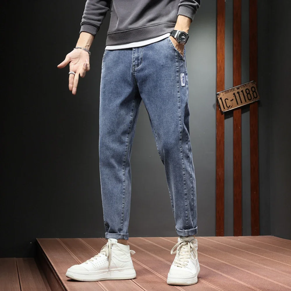 Herfst Winter heren Jeans Harem Denim Hoge Kwaliteit Cargo Broek Jogger Goth Hip Hop Broek Mannelijke Grijs 4XL ropa hombre