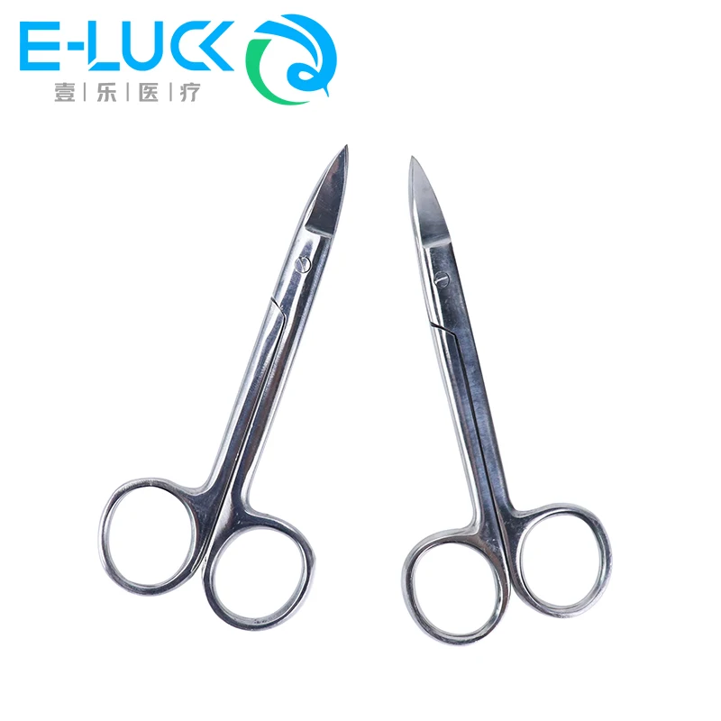 Metal Crown Scissors Dental Scissors Stainless Steel Surgical Instrument 11.5cm Straight/Curved Head Orthodontic Tools