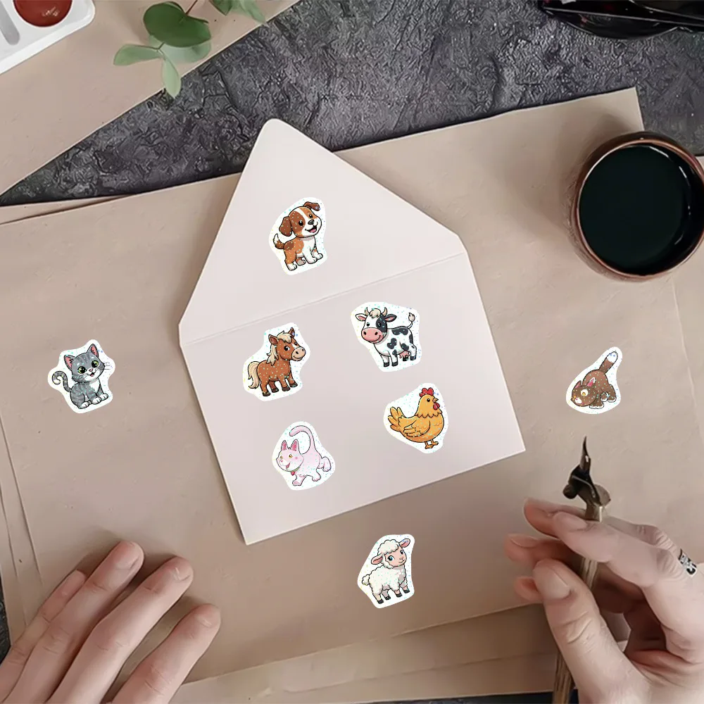 50-500pcs Cute Animals Sealing Sticker DIY PVC Laptop Decals Decoration Stiker Reward Gift Toys